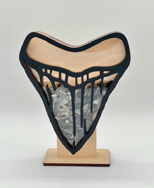 "Tooth" Shaped Shark Tooth Holder - Black Acrylic